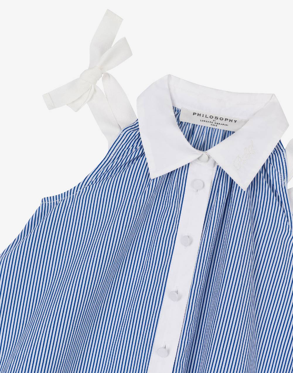 Philosophy Di Lorenzo Serafini Kids abito in popeline rigato con fiocchi Nuova
