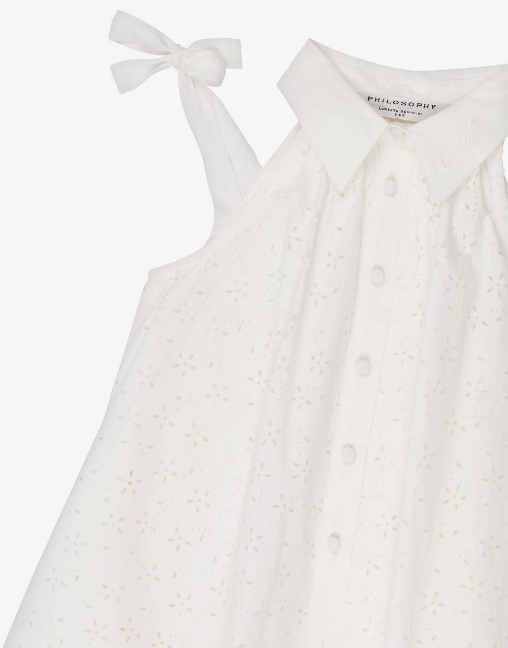Philosophy Di Lorenzo Serafini Kids abito ad A in cotone con motivo floreale 2025