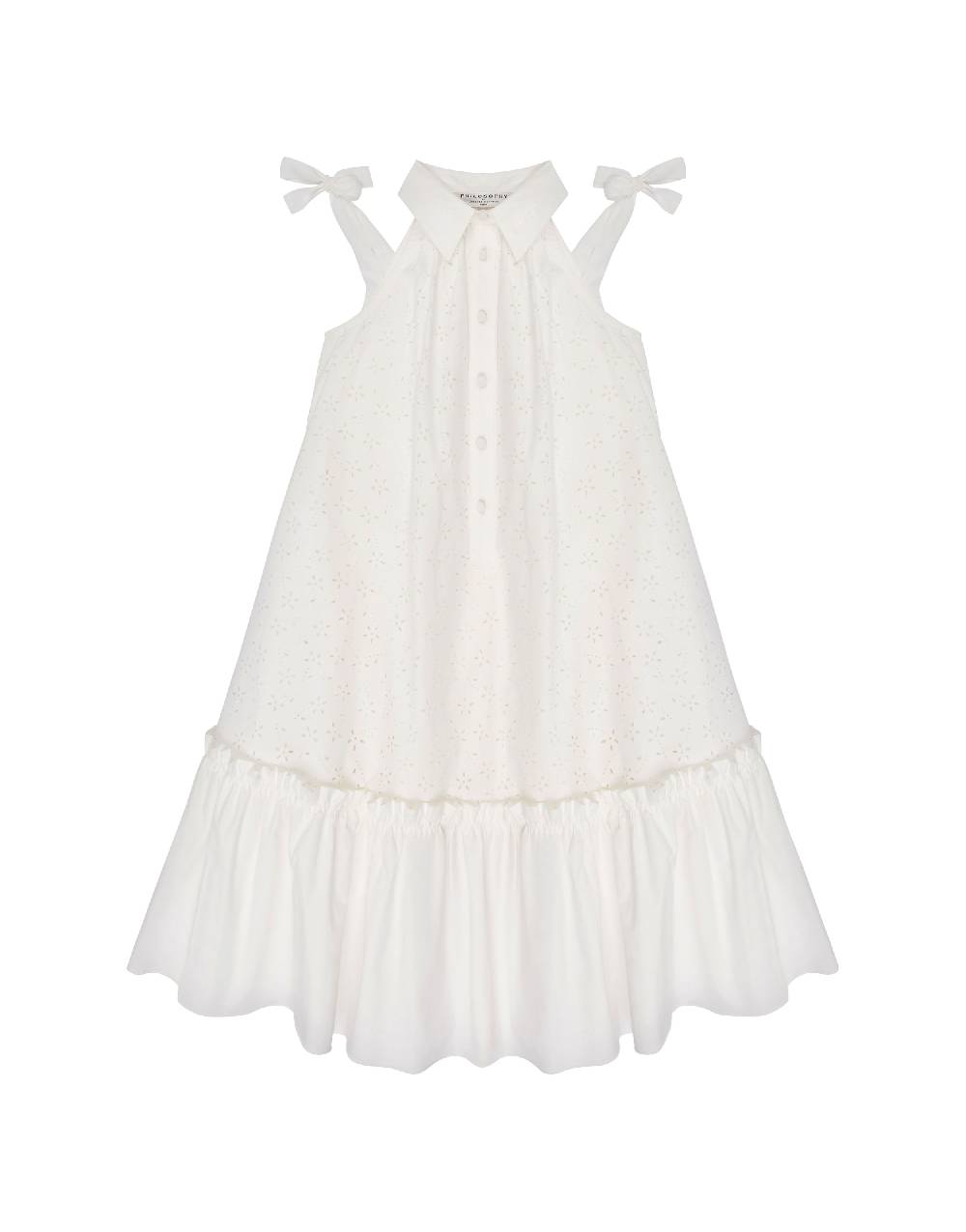 Philosophy Di Lorenzo Serafini Kids abito ad A in cotone con motivo floreale 2025