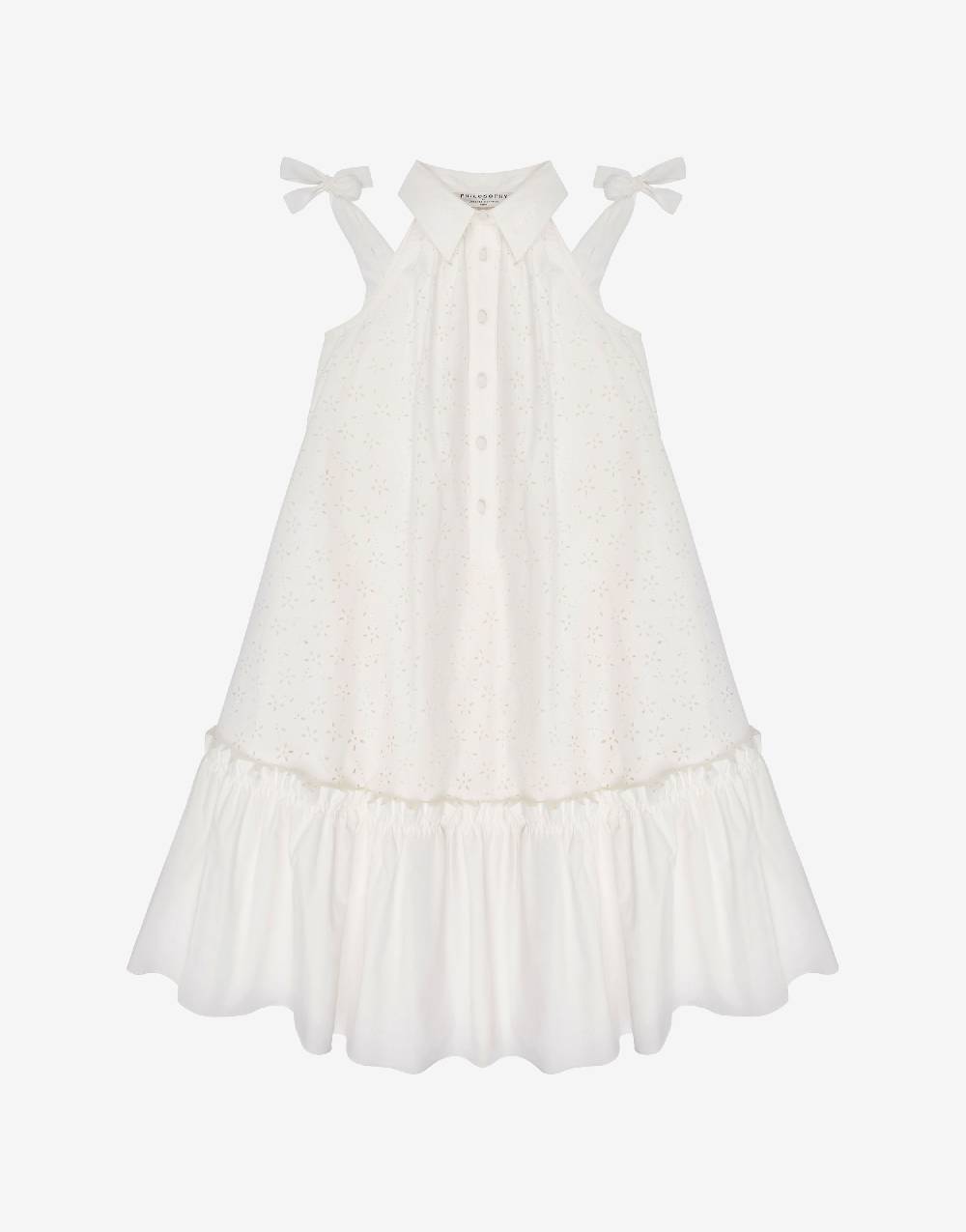Philosophy Di Lorenzo Serafini Kids abito ad A in cotone con motivo floreale 2025