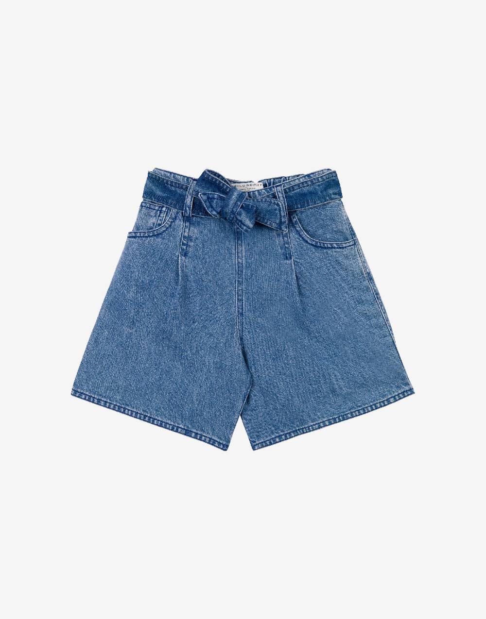 Philosophy Di Lorenzo Serafini Kids short in denim con patch 'doppia P' Nuovo
