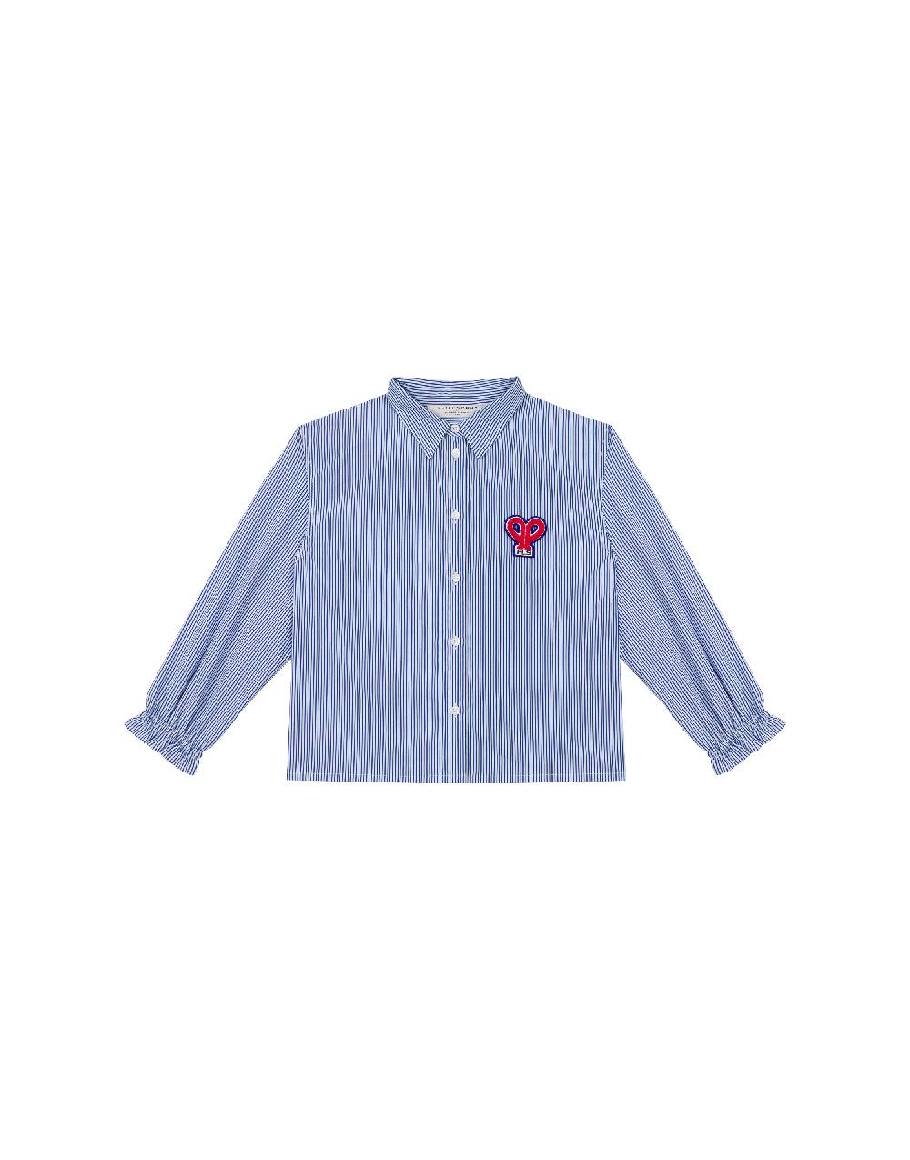 Philosophy Di Lorenzo Serafini Kids camicia in popeline rigato con patch 'doppia P' Vendita