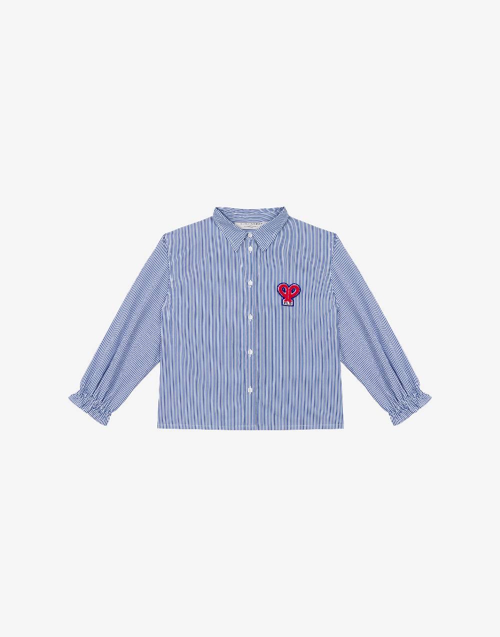 Philosophy Di Lorenzo Serafini Kids camicia in popeline rigato con patch 'doppia P' Vendita