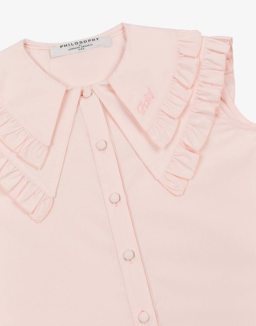 Philosophy Di Lorenzo Serafini Kids top in popeline con maxi colletto Pezzi Unici