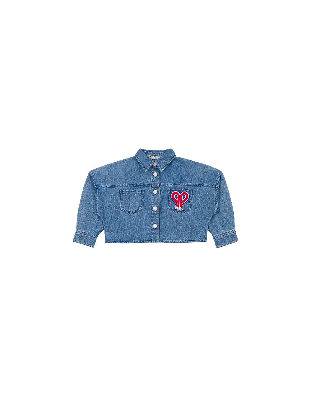 Philosophy Di Lorenzo Serafini Kids giacca crop in denim con patch 'doppia p' Acquista Ora