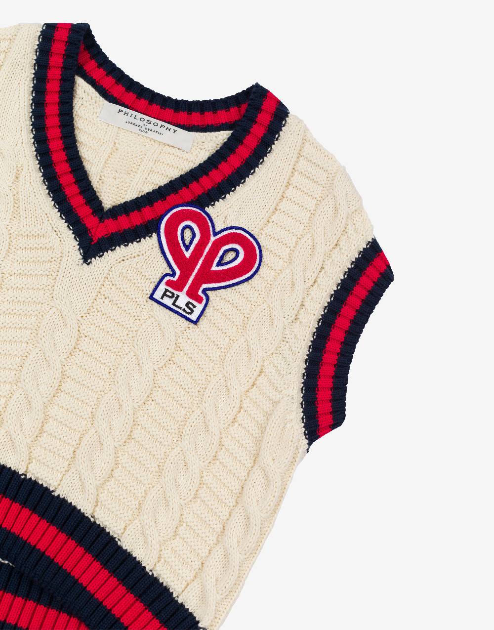 Philosophy Di Lorenzo Serafini Kids gilet in maglia con patch 'doppia P' Affare Del Giorno