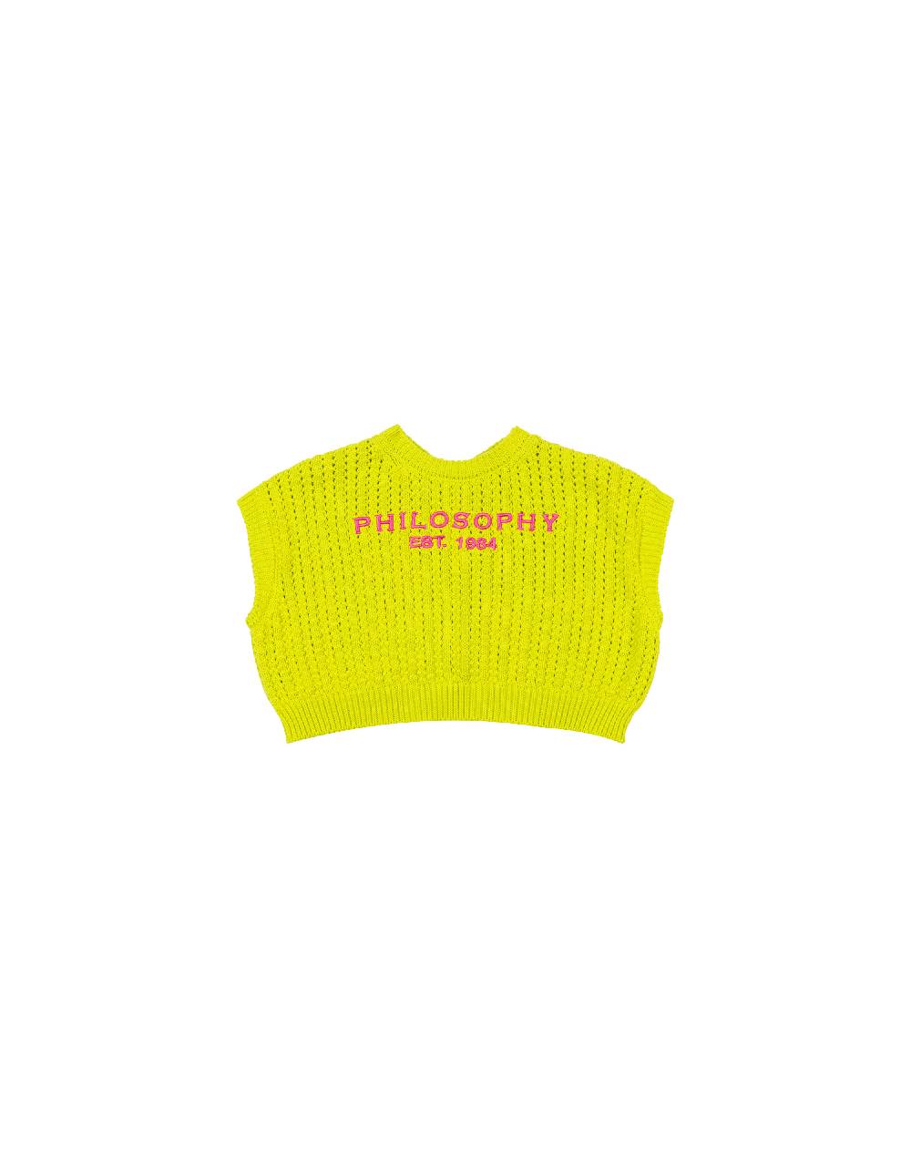 Philosophy Di Lorenzo Serafini Kids gilet in maglia con ricamo logo Prezzo Ridotto
