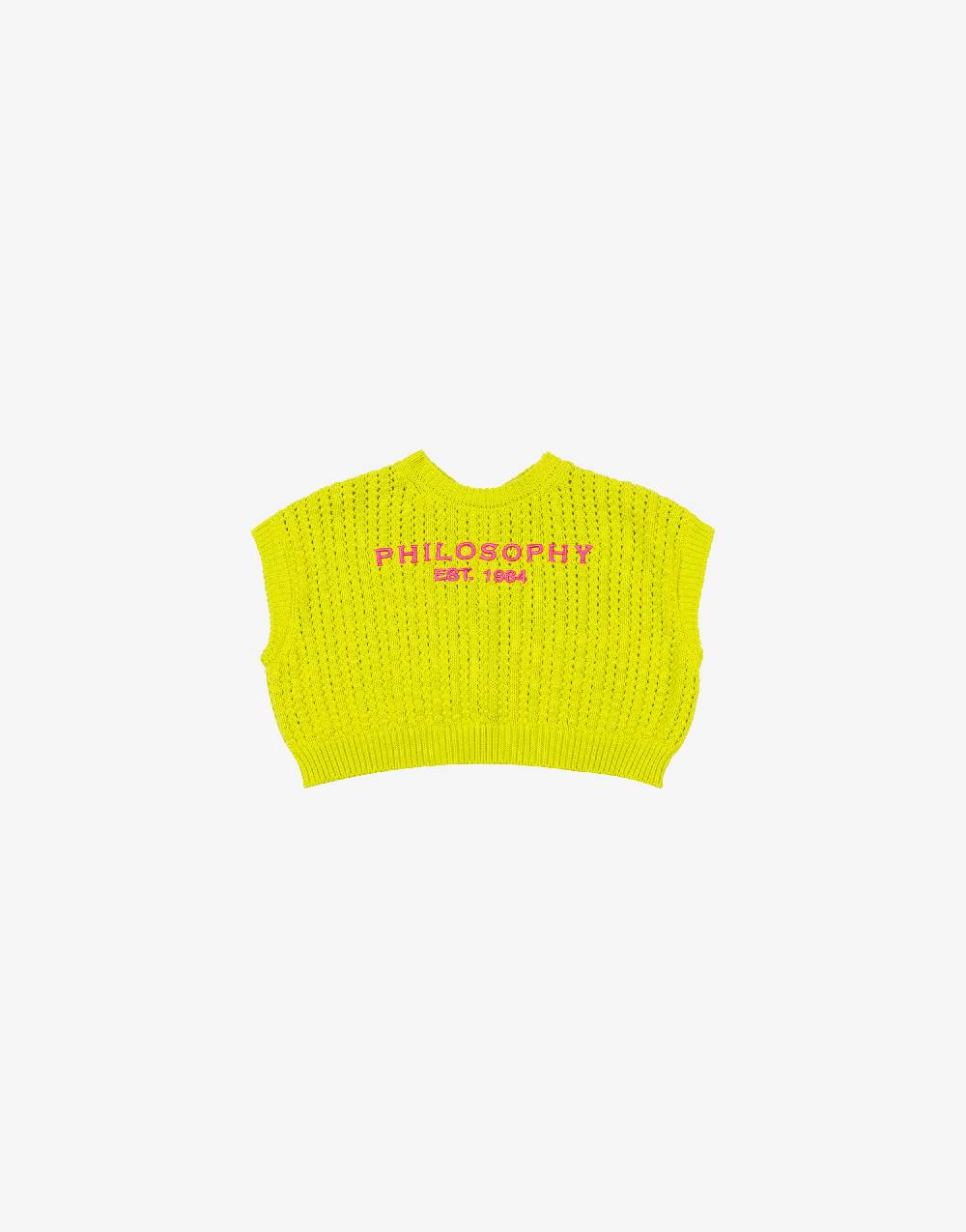 Philosophy Di Lorenzo Serafini Kids gilet in maglia con ricamo logo Prezzo Ridotto