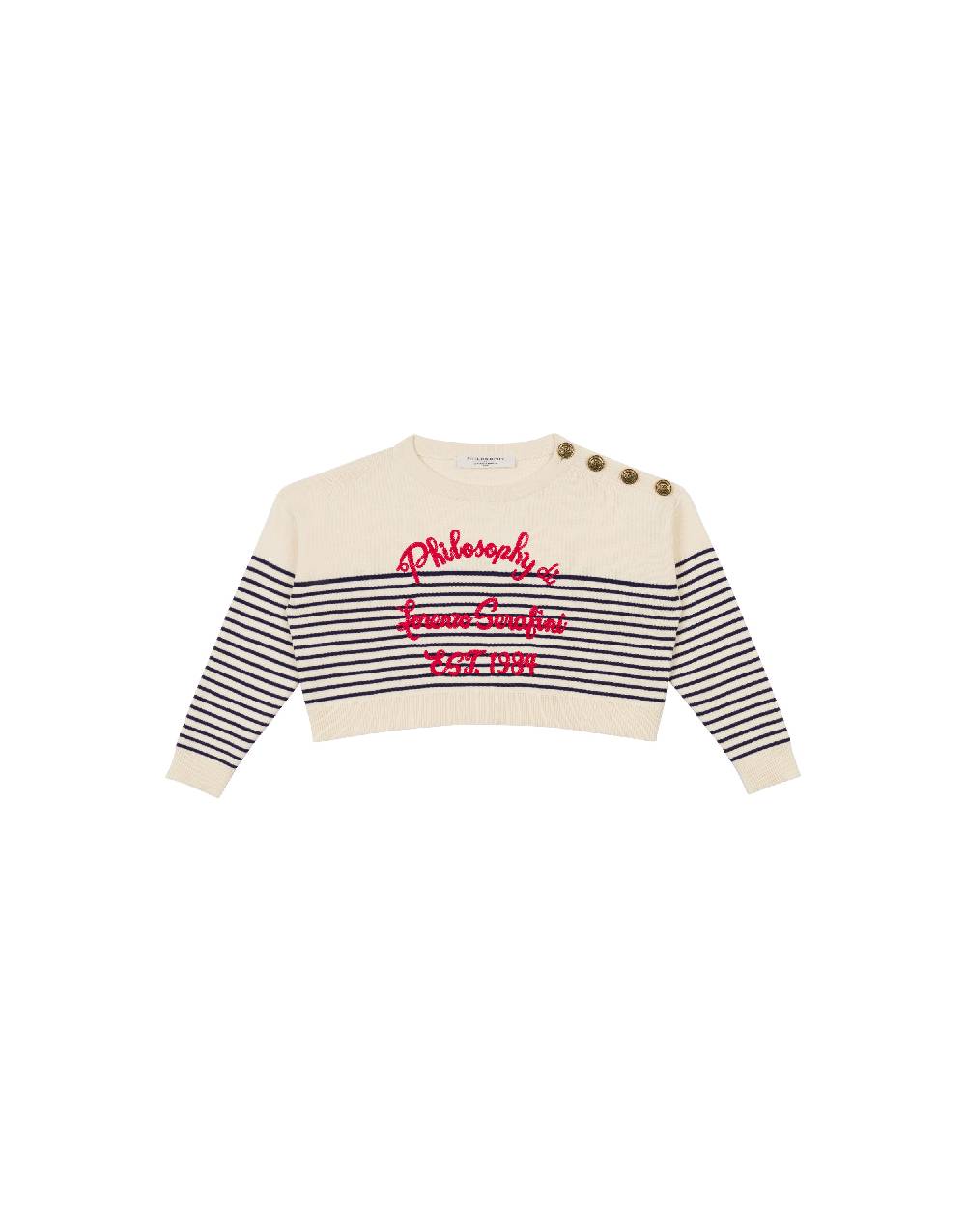Philosophy Di Lorenzo Serafini Kids maglione in cotone a righe marinière Sottocosto