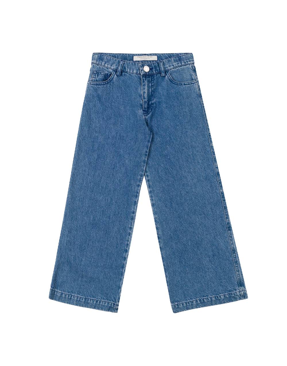 Philosophy Di Lorenzo Serafini Kids pantalone in denim con patch 'doppia P' Convenienza