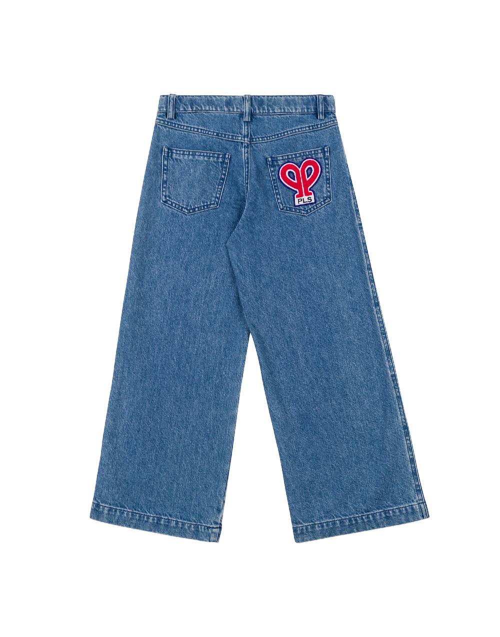 Philosophy Di Lorenzo Serafini Kids pantalone in denim con patch 'doppia P' Convenienza