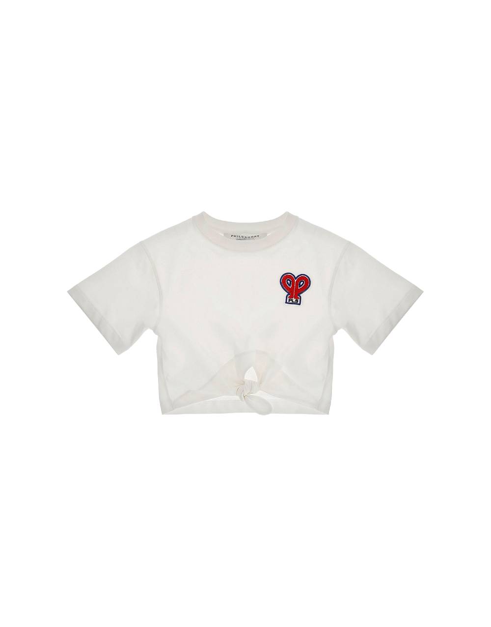 Philosophy Di Lorenzo Serafini Kids t-shirt crop con patch 'doppia P' Novità