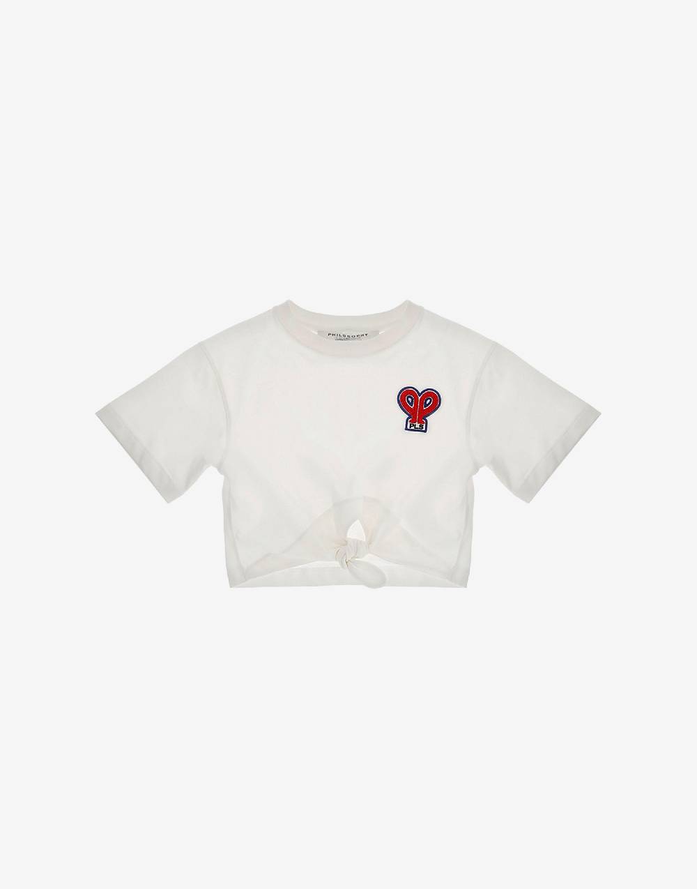 Philosophy Di Lorenzo Serafini Kids t-shirt crop con patch 'doppia P' Novità