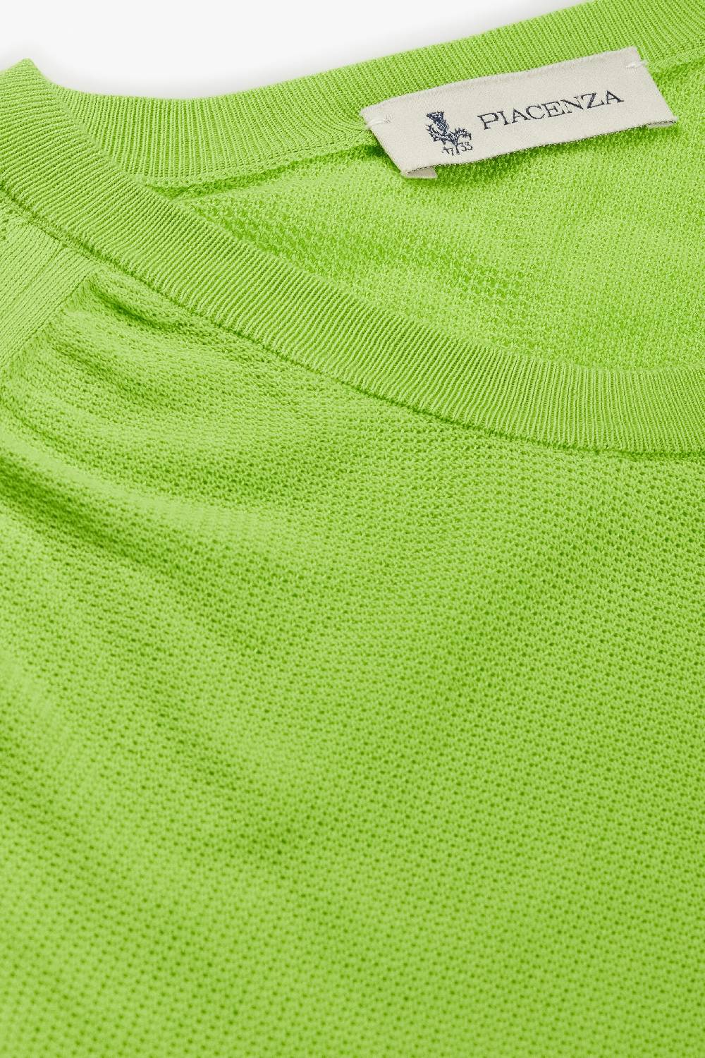 Piacenza 1733 Maglia maniche corte micro mesh stitch verde fluo In Linea