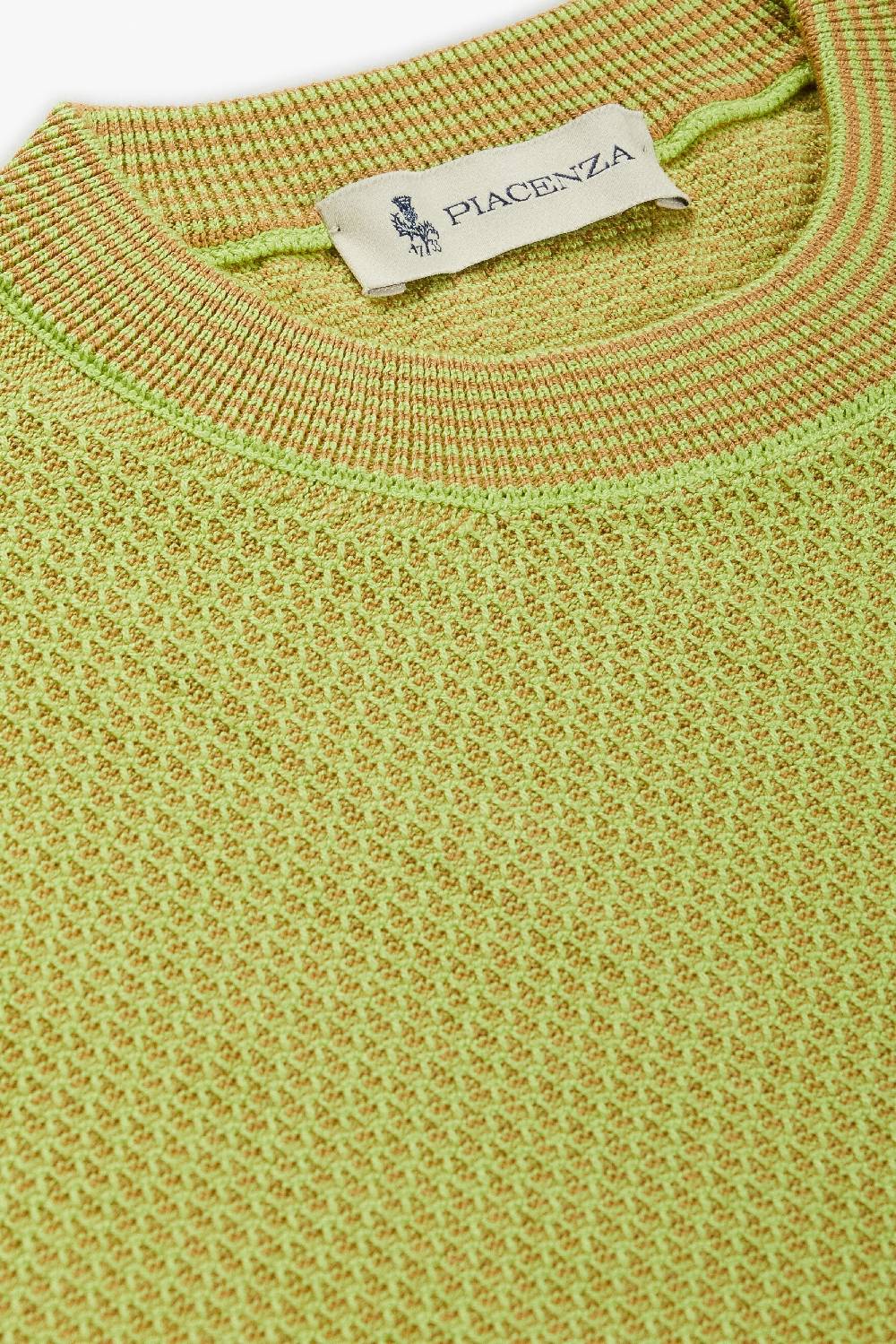 Piacenza 1733 Maglia maniche lunghe two tone slip verde fluo e naturale Spedizione Gratuita