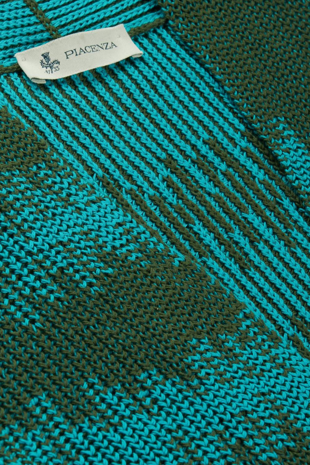 Piacenza 1733 Cardigan senza bottoni verde chiaro e scuro Acquista Ora