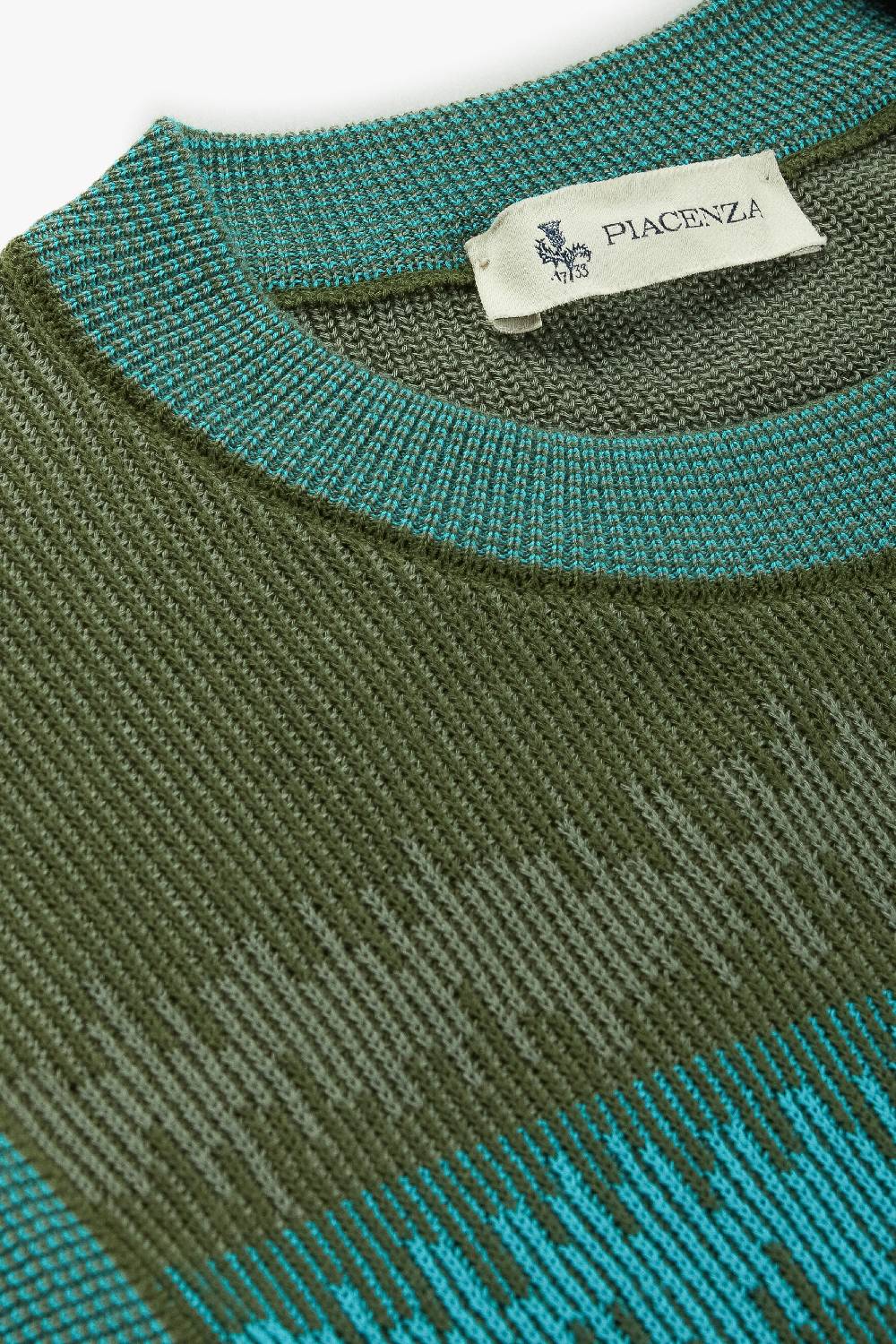 Piacenza 1733 Gilet ikat striped rib verde chiaro e scuro Shopping Online