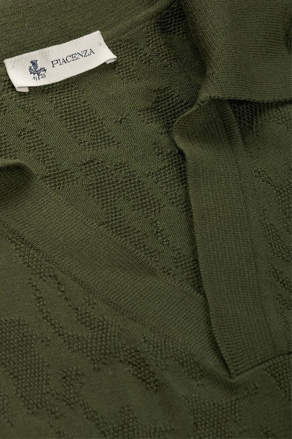 Piacenza 1733 Polo jacquard mesh camo verde scuro Affare Del Giorno