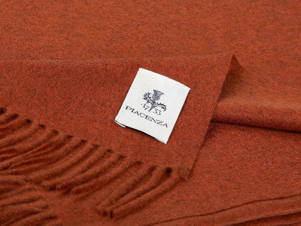Piacenza 1733 Aeternum Plaid mattone in puro Cashmere Convenienza