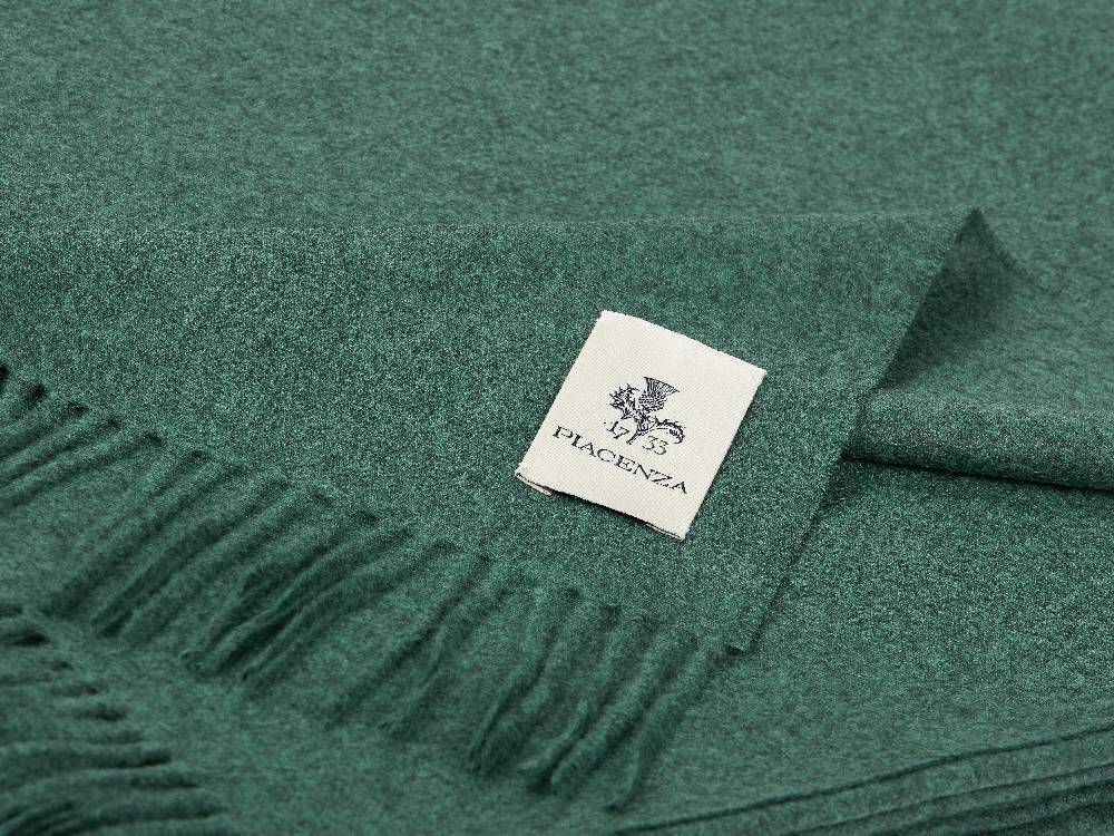 Piacenza 1733 Aeternum Plaid verde scuro in puro Cashmere Sconto