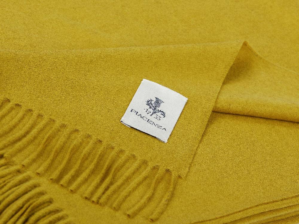 Piacenza 1733 Aeternum Plaid giallo in puro Cashmere Economico