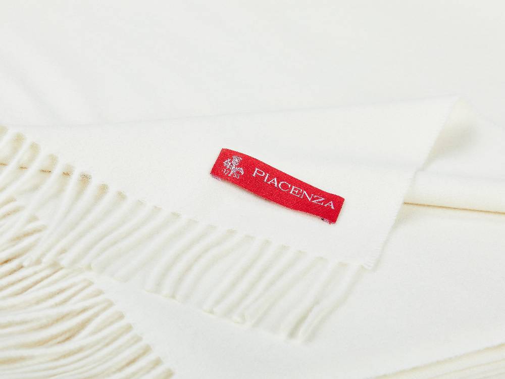 Piacenza 1733 Aeternum Plaid bianco in puro Cashmere Outlet