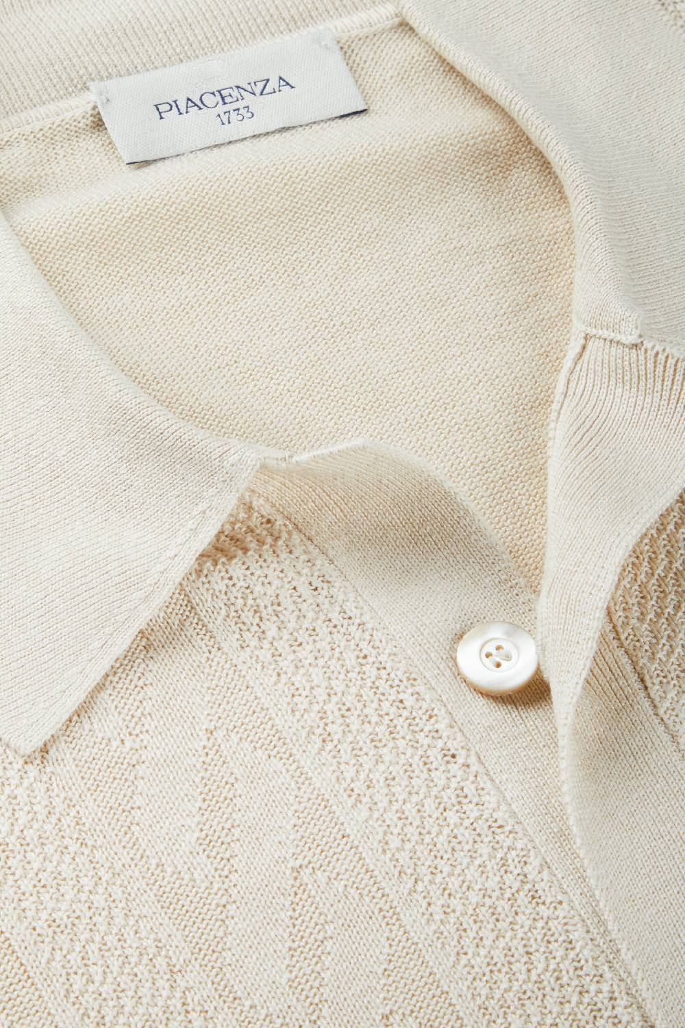 Piacenza 1733 Camicia maniche corte sand and wave panna Presa