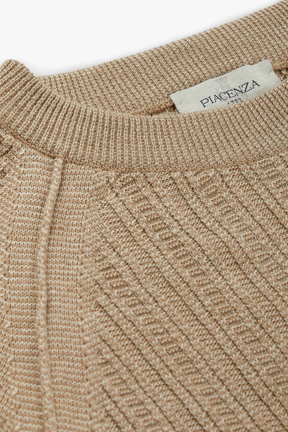 Piacenza 1733 Maglia maniche lunghe two tone ladder rib naturale Online