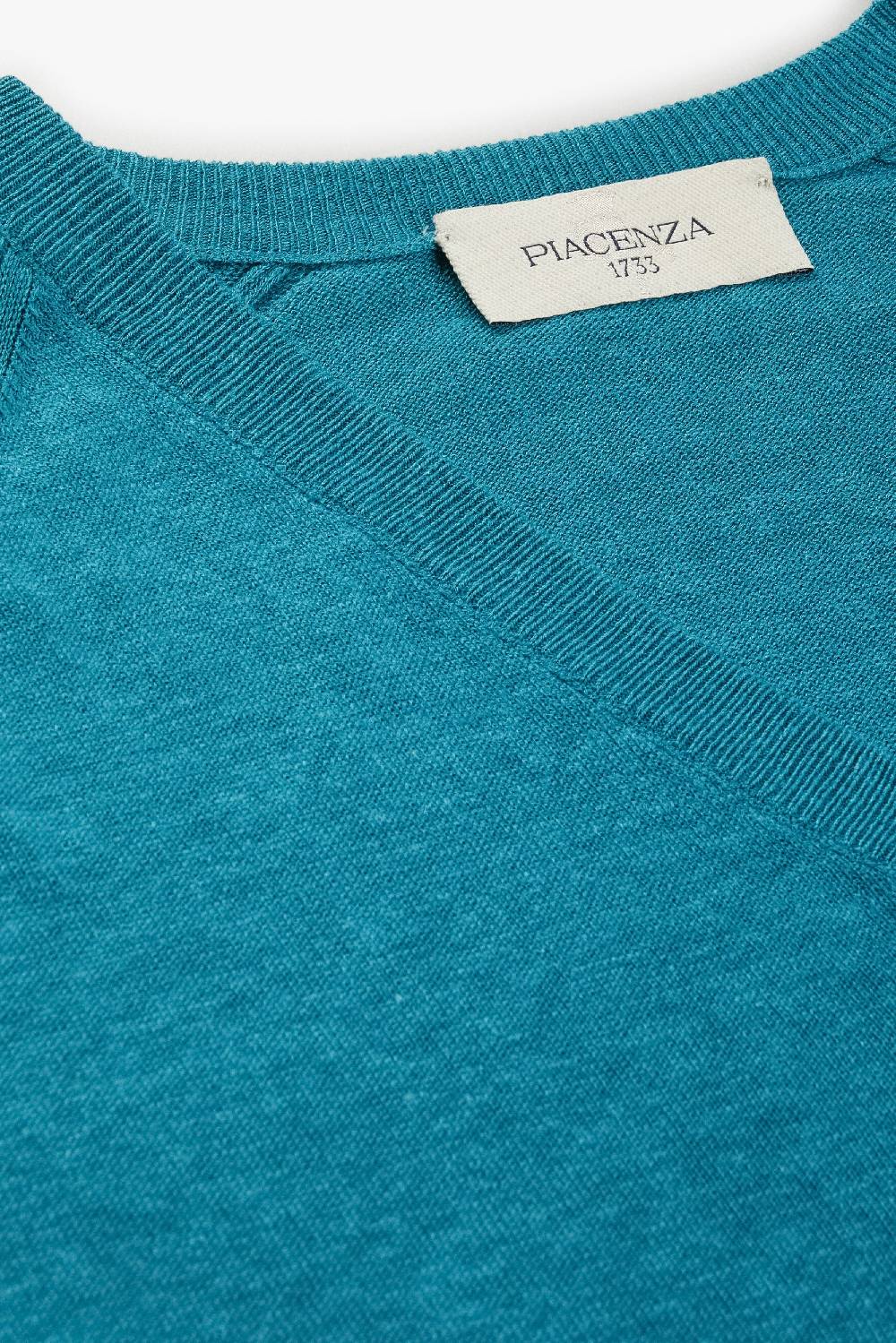 Piacenza 1733 Maglia maniche lunghe scollo a V verde oceano I Più Venduti