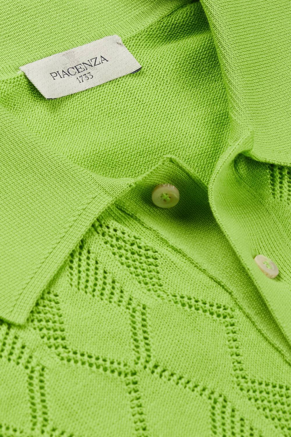 Piacenza 1733 Polo maniche corte crochet verde fluo Nuovo