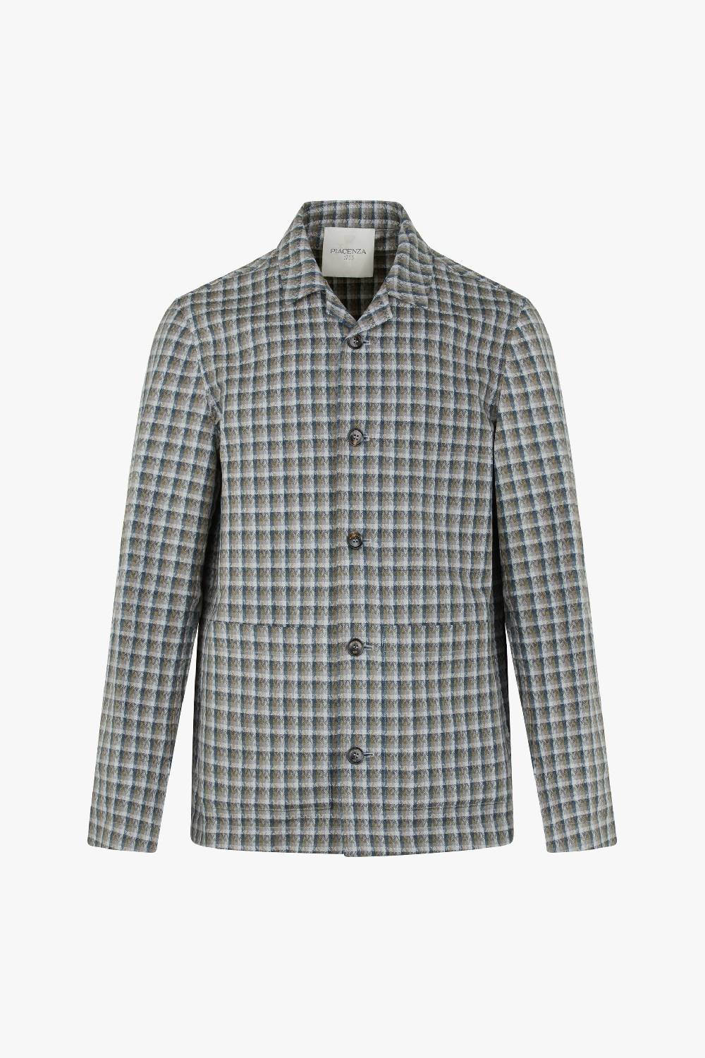 Piacenza 1733 Giacca camicia grigio e azzurro Negozi Online