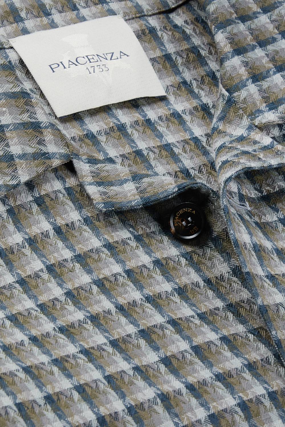 Piacenza 1733 Giacca camicia grigio e azzurro Negozi Online