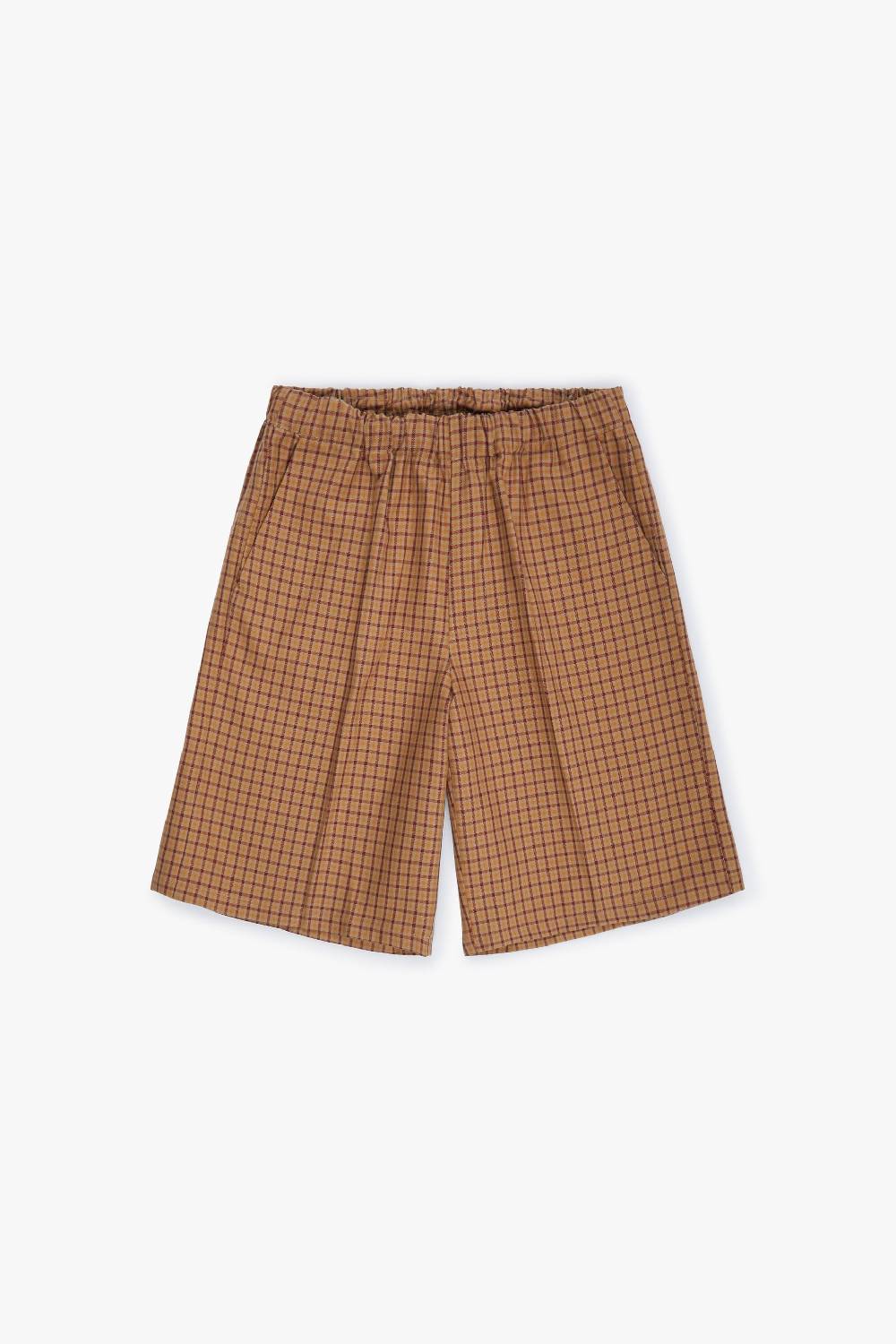 Piacenza 1733 Bermuda micro check cammello e bordeaux Shopping Online