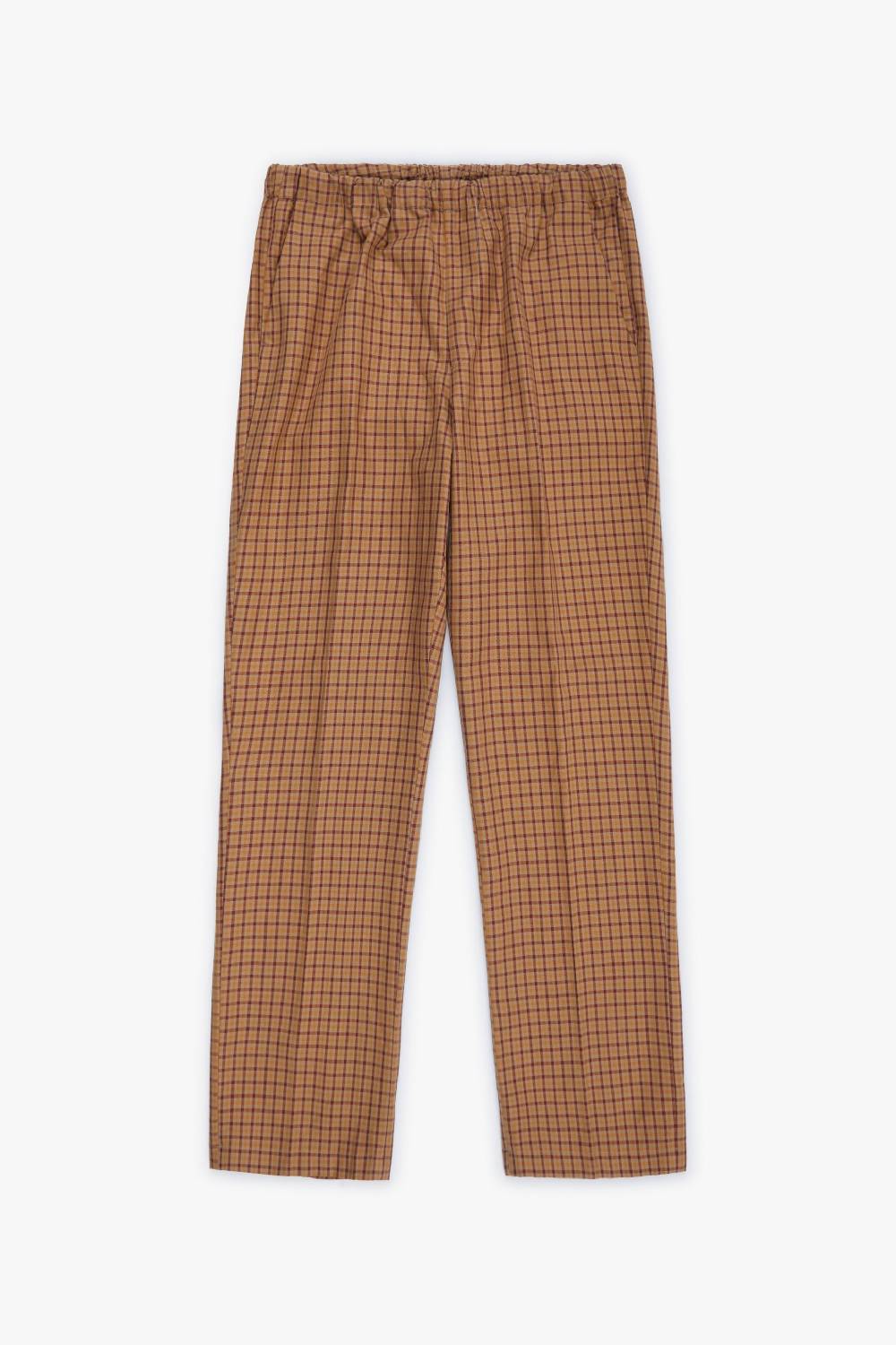 Piacenza 1733 Pantalone micro check cammello e bordeaux Novità