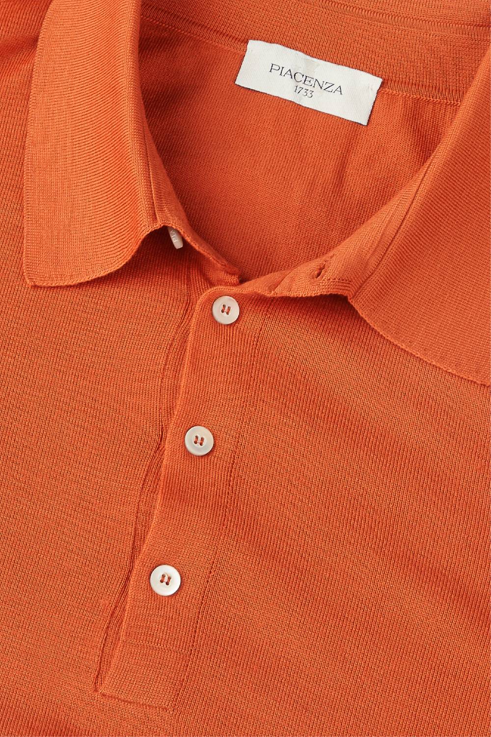 Piacenza 1733 Polo lana merino super fine arancio Sconto