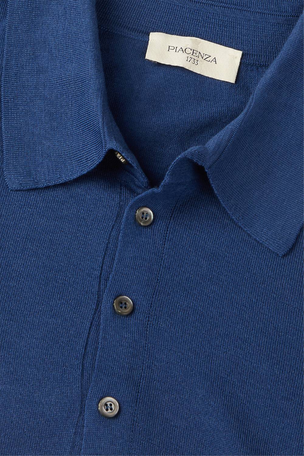 Piacenza 1733 Polo lana merino super fine blu Offerta