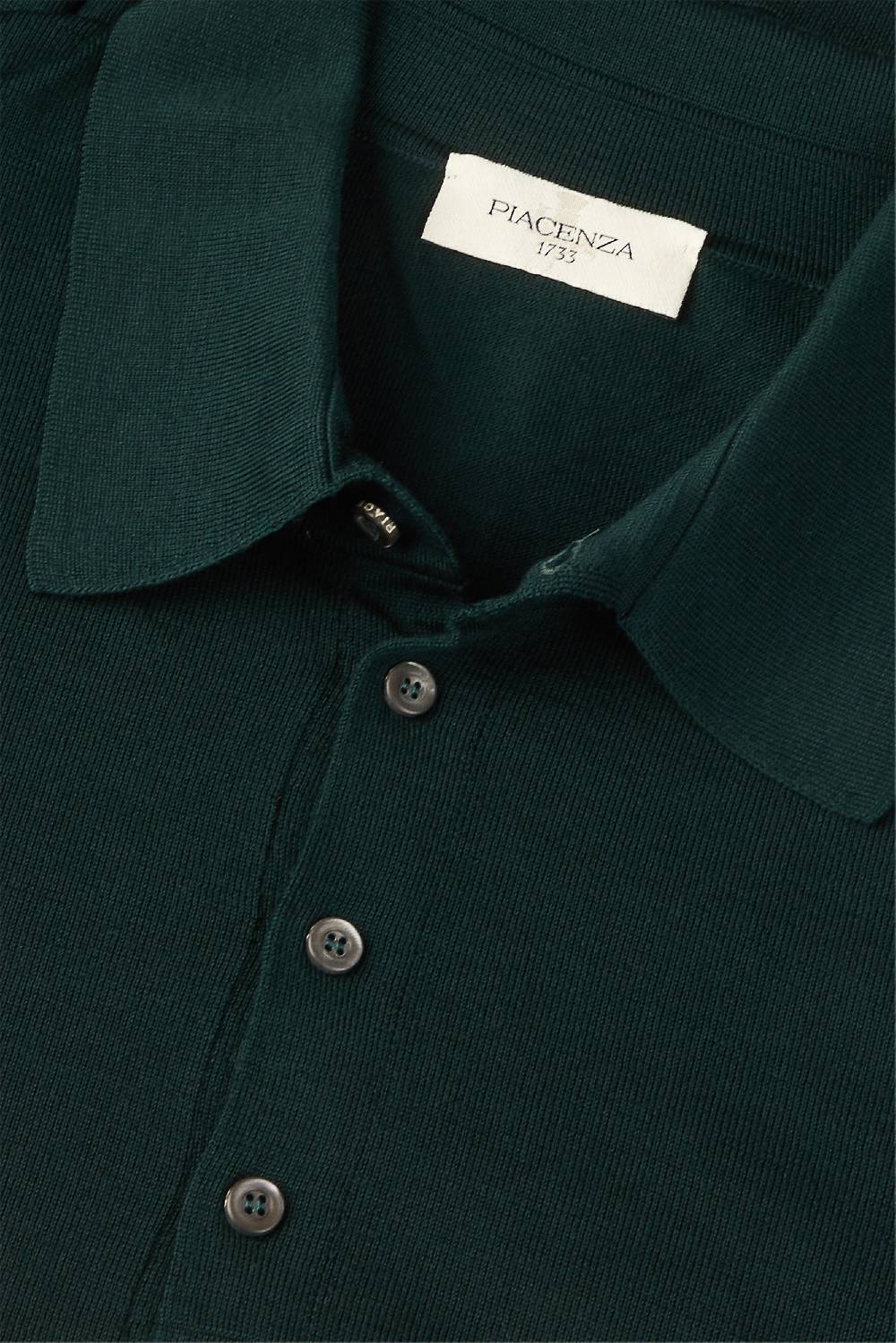 Piacenza 1733 Polo lana merino super fine verde scuro Economico