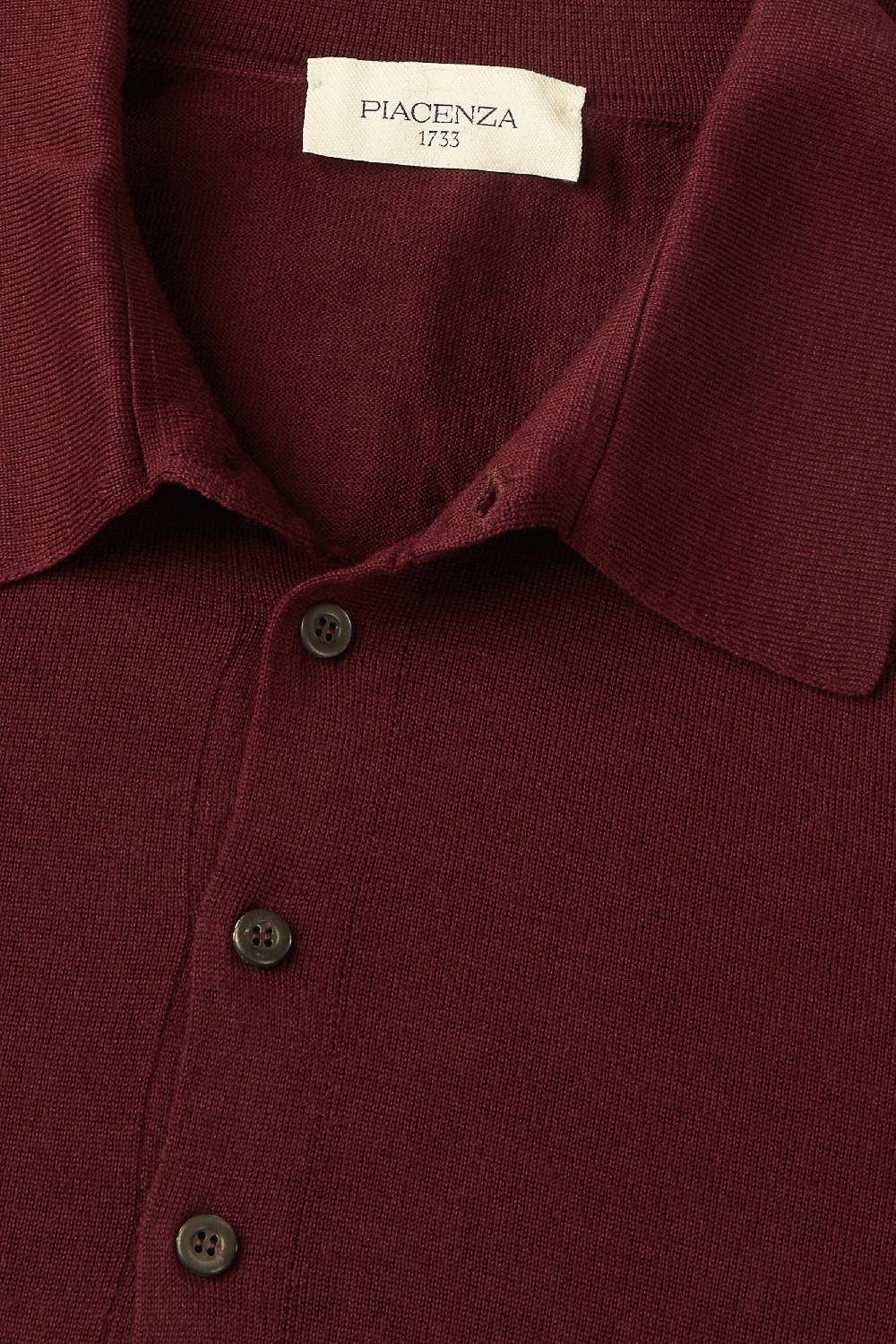 Piacenza 1733 Polo lana merino super fine bordeaux Hotsell