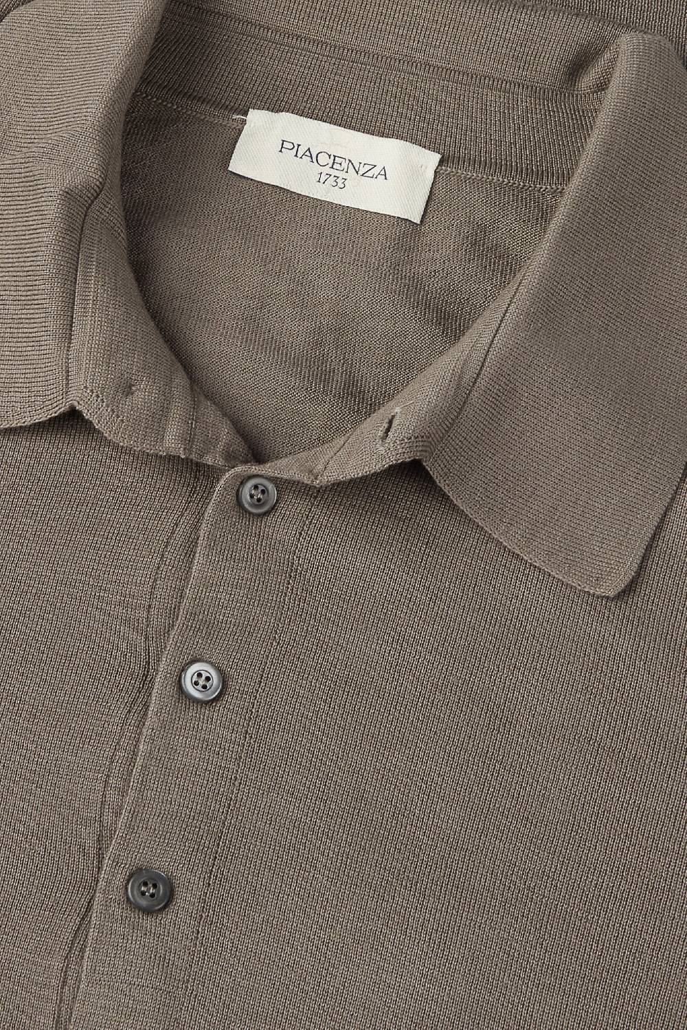 Piacenza 1733 Polo lana merino super fine nocciola Vendita Calda