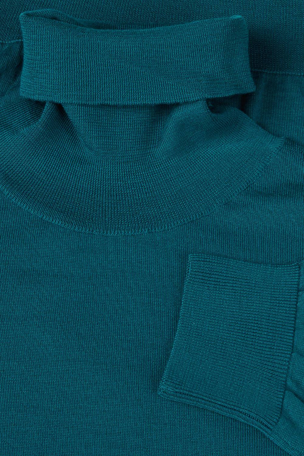 Piacenza 1733 Dolcevita lana merino super fine petrolio Vendita Economica