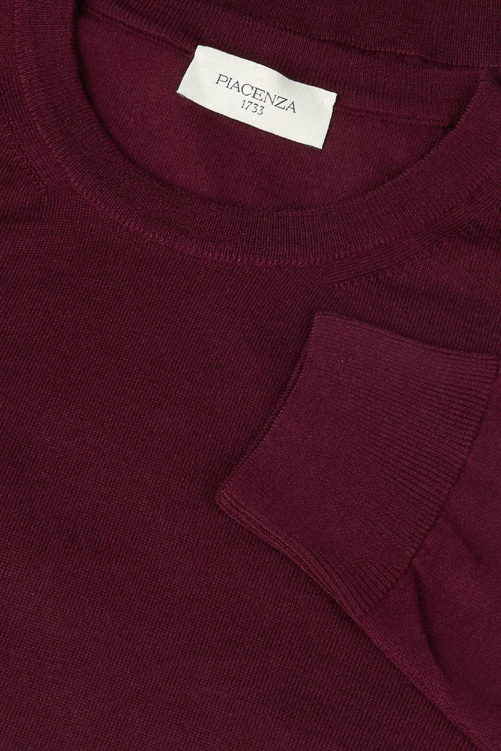 Piacenza 1733 Girocollo lana merino super fine bordeaux Negozio
