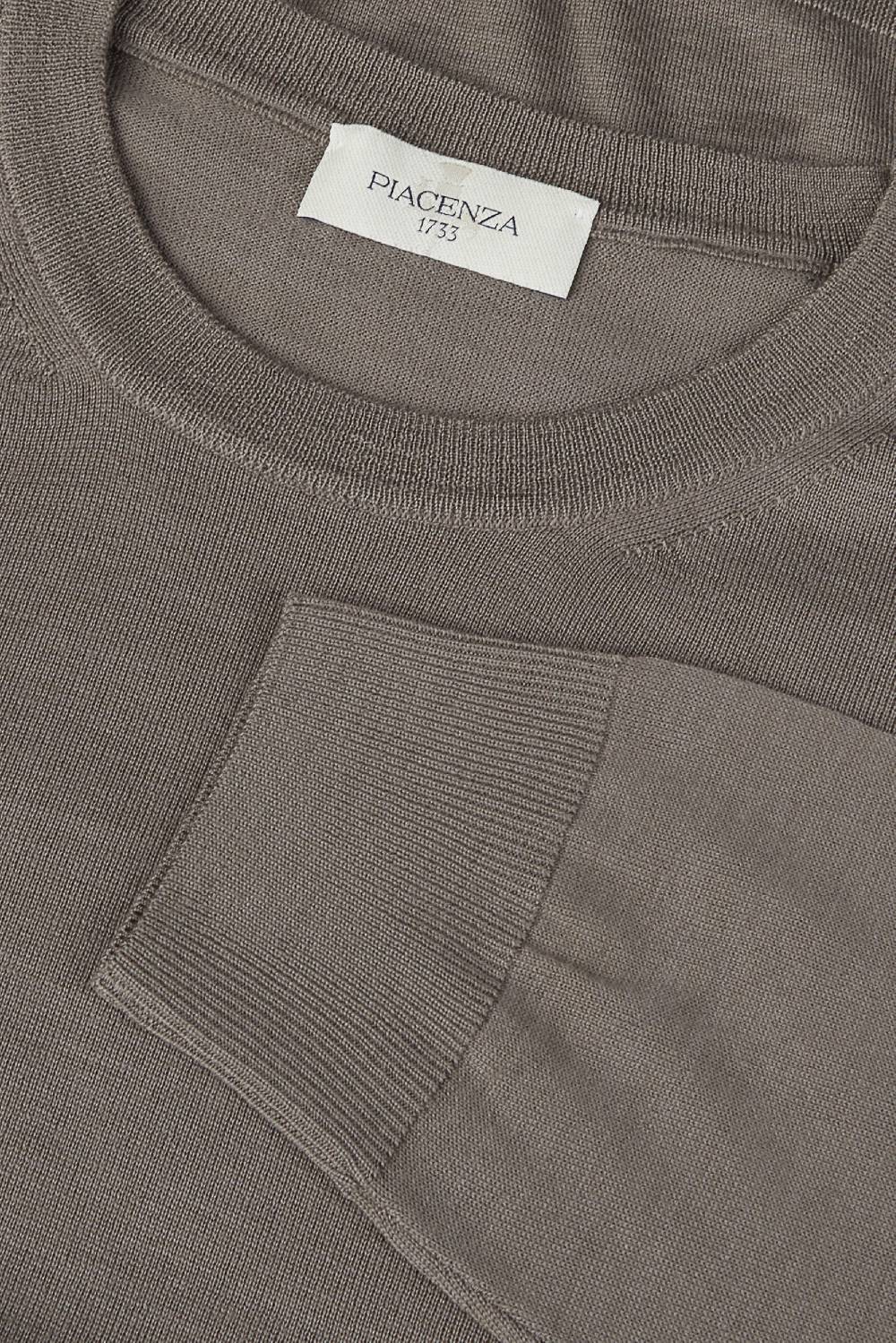 Piacenza 1733 Girocollo lana merino super fine nocciola In Saldo