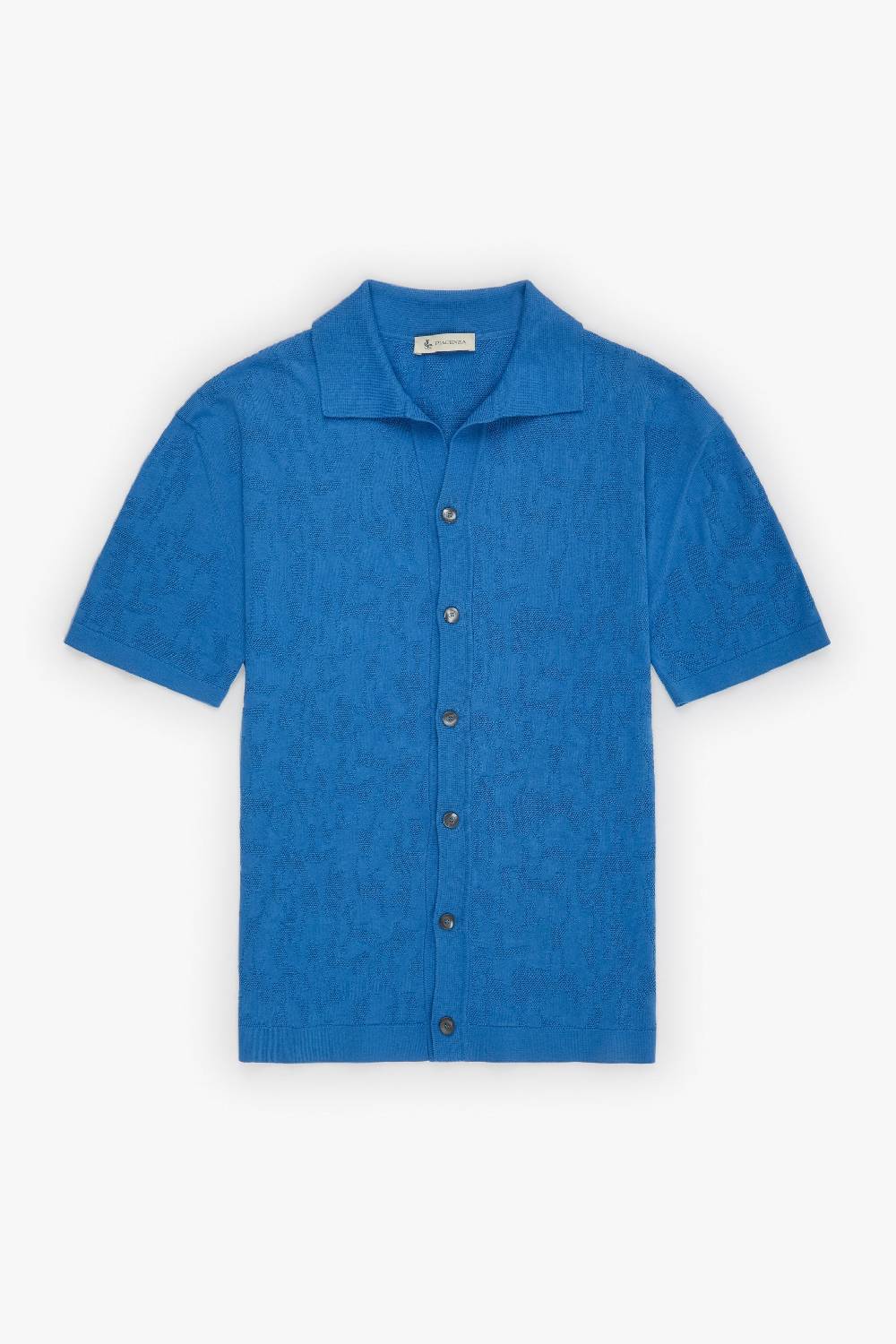 Piacenza 1733 Camicia maniche corte jacquard mesh camo azzurro Vendita