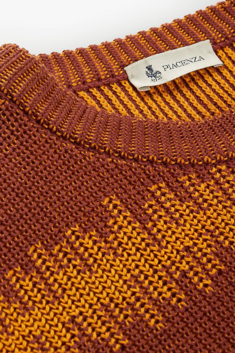 Piacenza 1733 Maglione ikat striped cob bruciato e becco d'oca Fino Al -60%