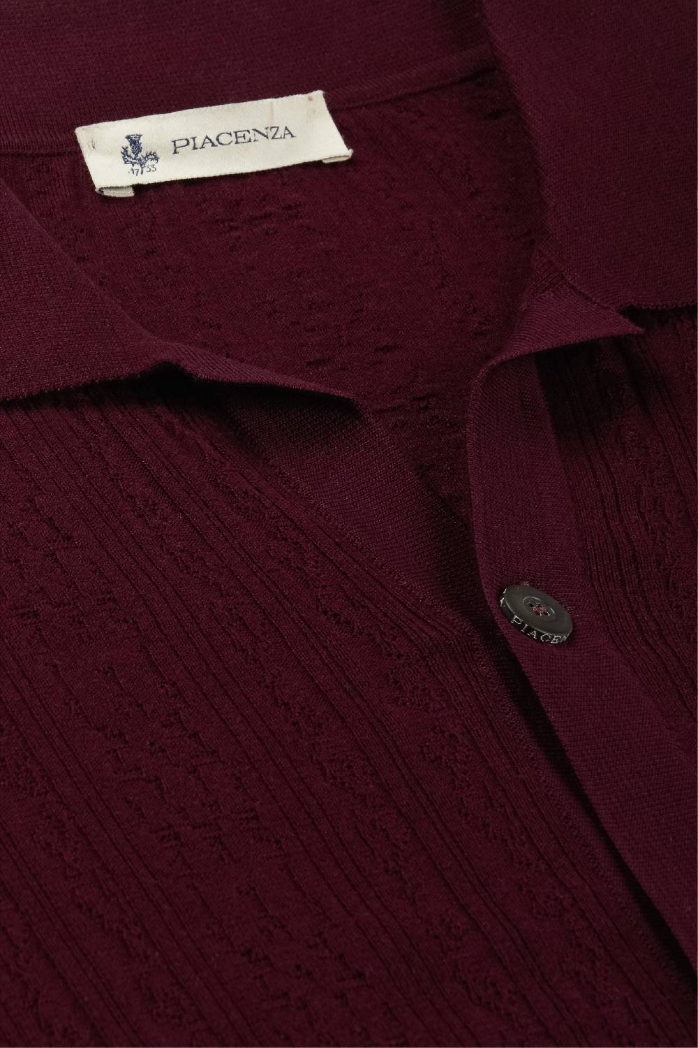 Piacenza 1733 Camicia maniche corte broken flat rib vinaccia Offerta Pasqua