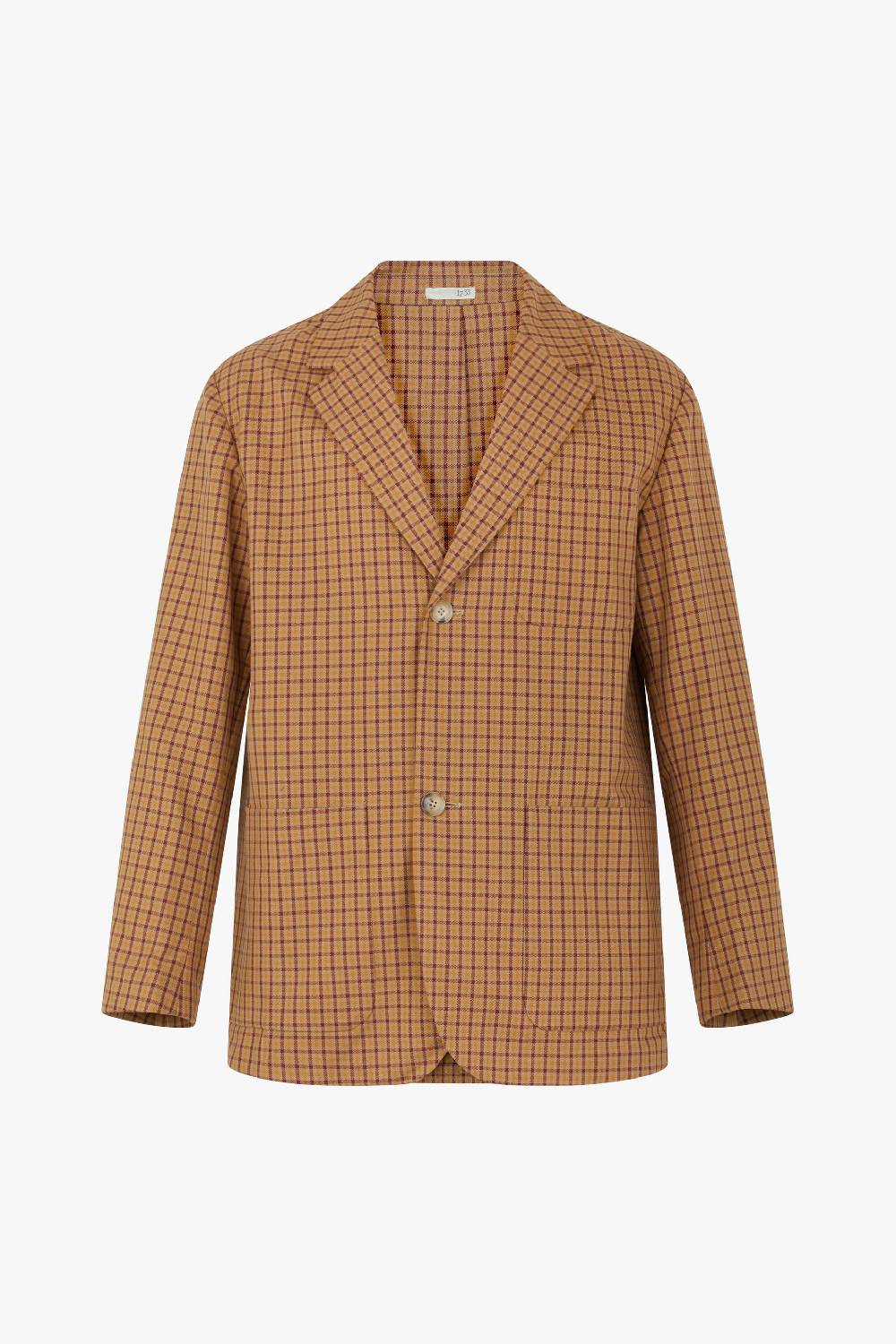 Piacenza 1733 Giacca micro check cammello e bordeaux Sconto