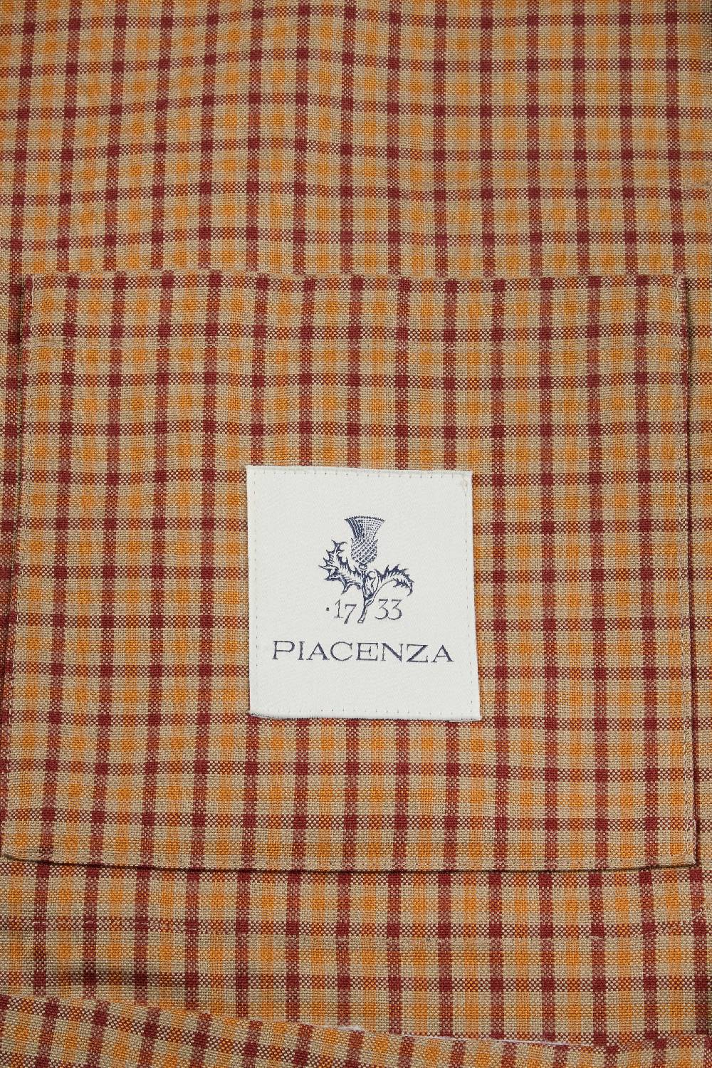 Piacenza 1733 Giacca micro check cammello e bordeaux Sconto