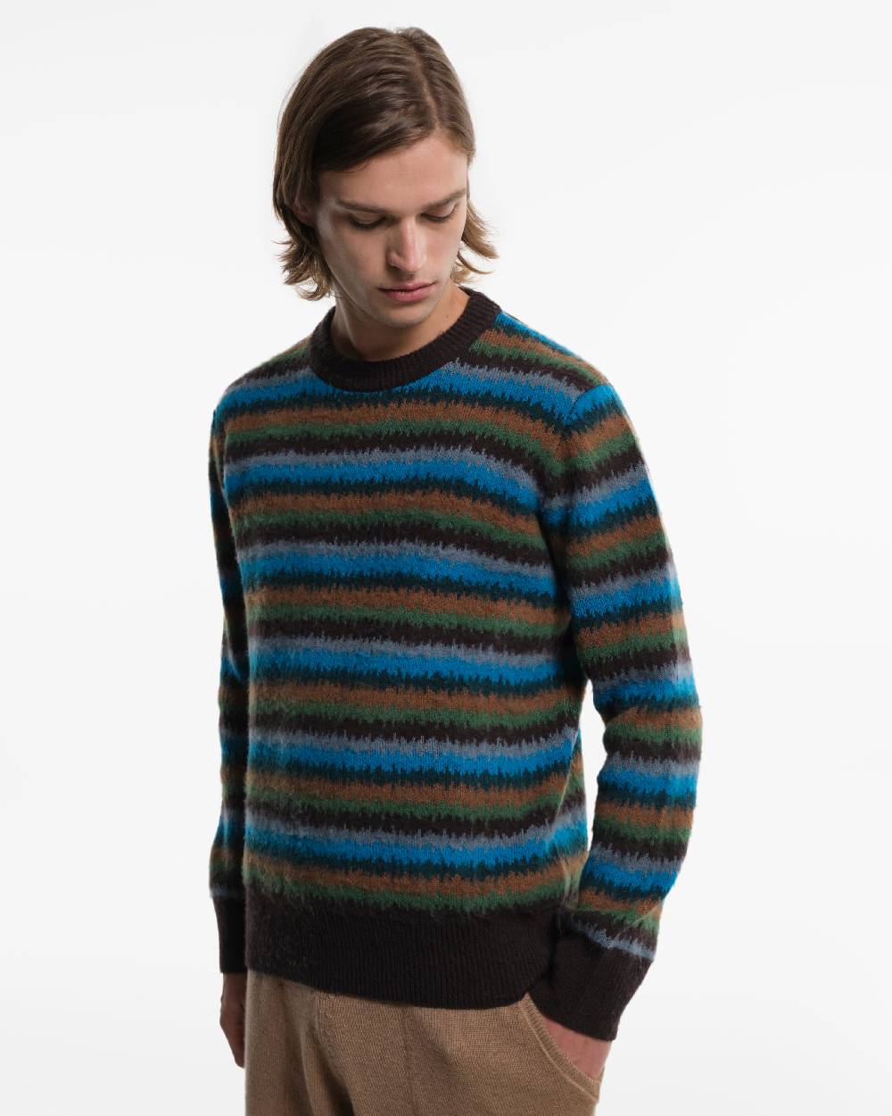 Piacenza 1733 Maglia in Cashmere fantasia verde Italy