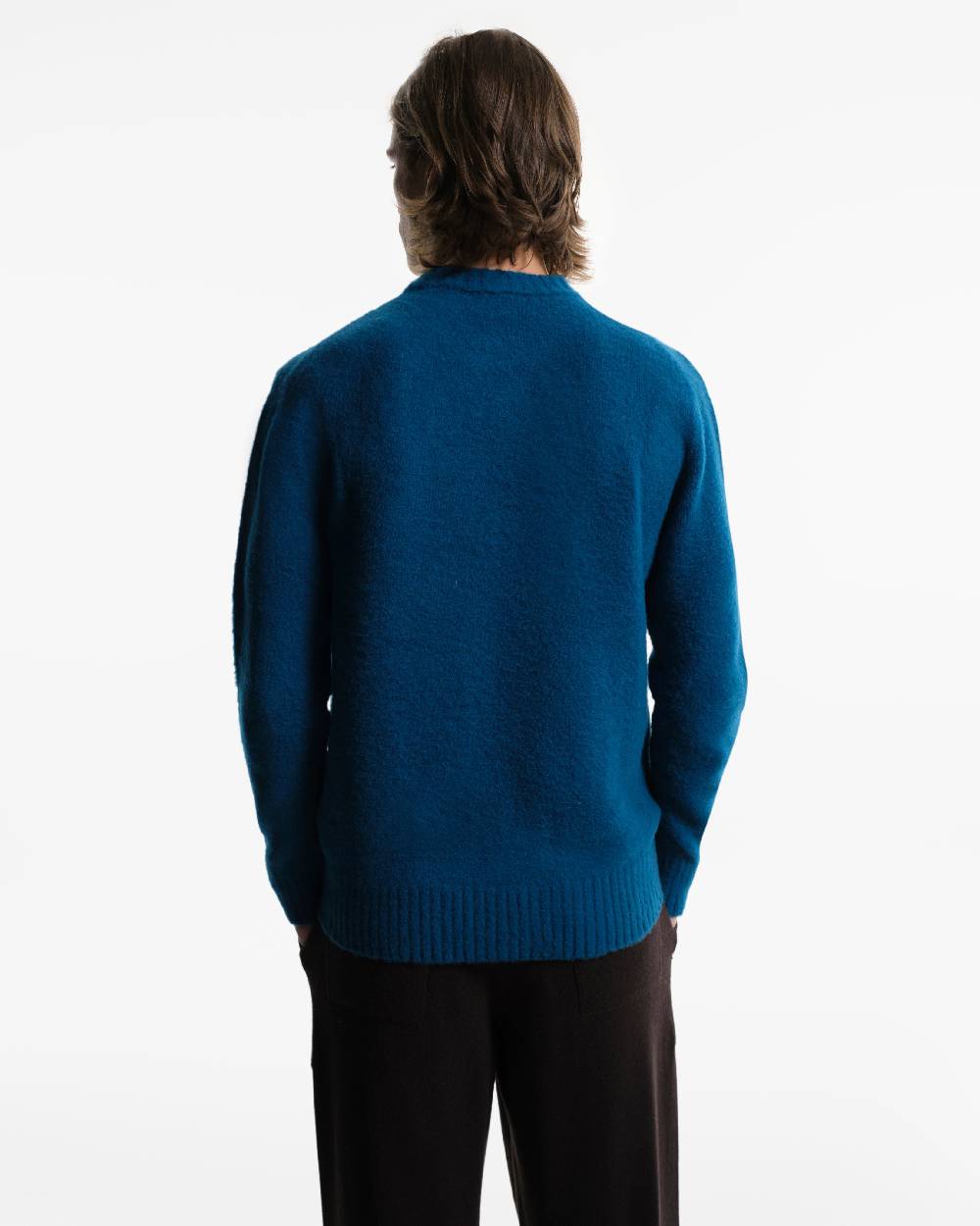 Piacenza 1733 Girocollo in Lana blu jeans Italia