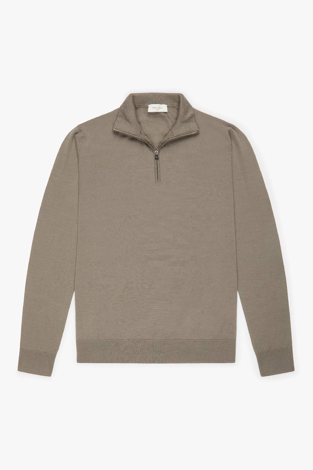 Piacenza 1733 Lupetto Zip lana merino super fine nocciola Prezzo Ridotto
